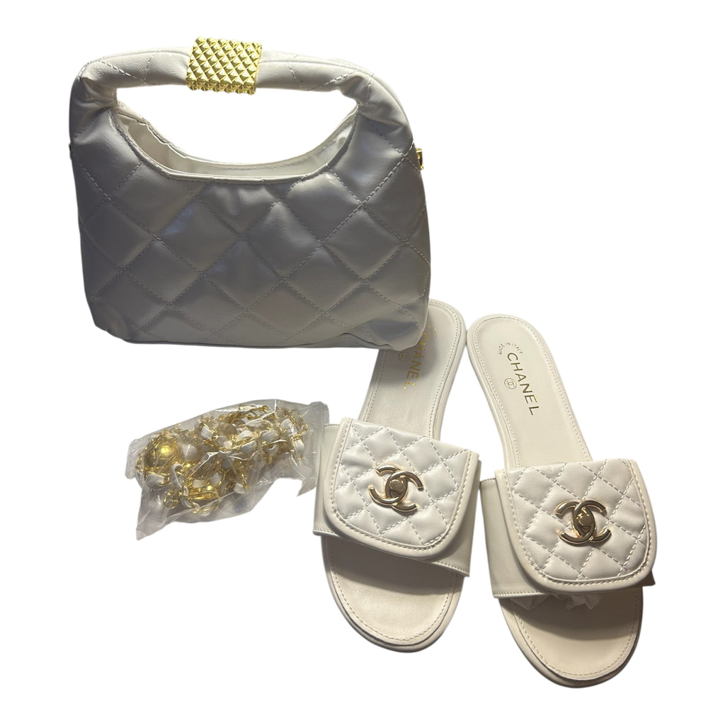 Women’s Fashion Handbag & Sandals Set – Stylish Summer Look