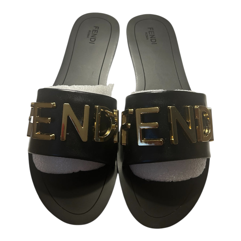 Fendi Style Black Slide Sandals Women – Size 40 – Luxury Fashion
