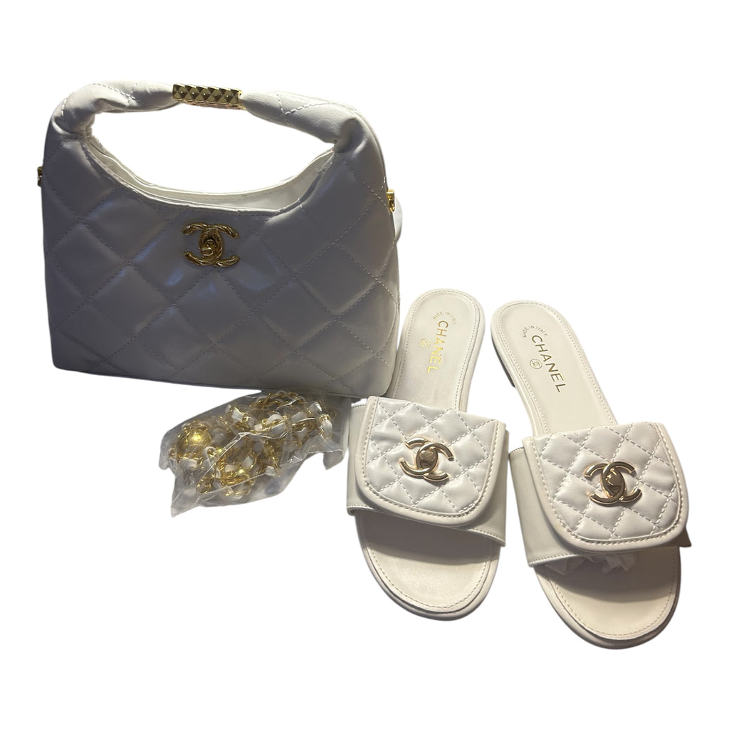 Women’s Fashion Handbag & Sandals Set – Stylish Summer Look