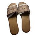 Coach Signature Brown Beige Slide Sandals Women Size 8