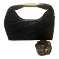 Black Quilted Designer Style Handbag – Gold Chain – Fashion Shoulder Bag